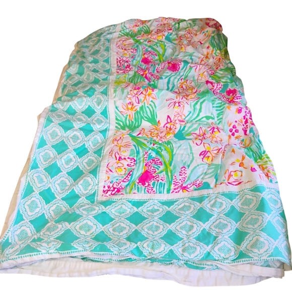 Lilly Pulitzer Pottery Barn Orchid Border Duvet Cover Set King Sized Tropical - Picture 2 of 16